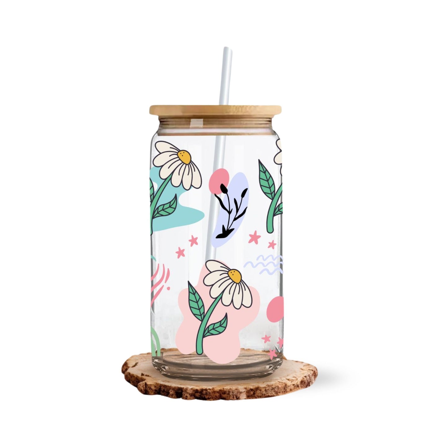 Vaso pajita floral